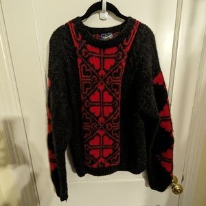 Vintage Woolrich gray and red hearts sweater